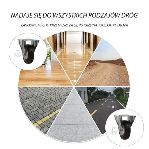 4x3stgu200 Koło fi 200 wózek regał komplet 4 szt.