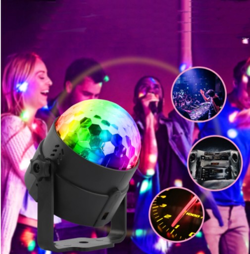 DISCO BALL RGB LED ПРОЕКТОР + ПУЛЬТ ДИСТАНЦИОННОГО УПРАВЛЕНИЯ
