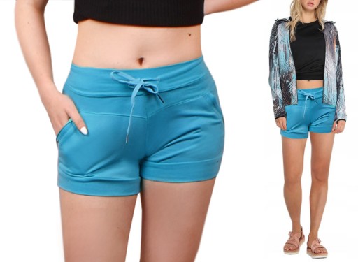ШОРТЫ короткие хлопковые ШОРТЫ бирюзовые 7232 L/XL