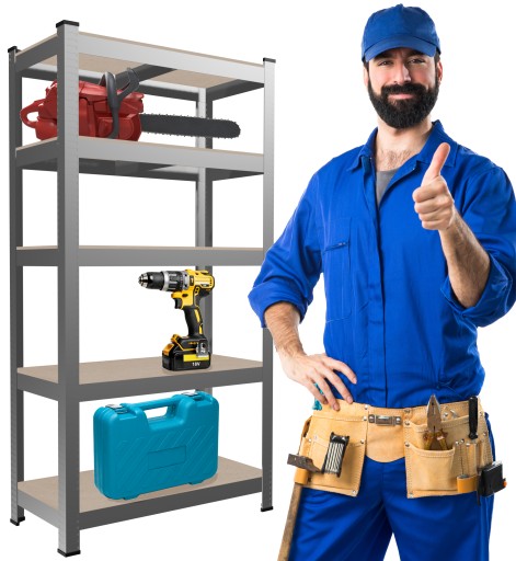 2X ГАРАЖНАЯ СТЕЛЛАЖНАЯ НАДВИЖНАЯ 5 ПОЛОК 875 кг 180x90x30 см