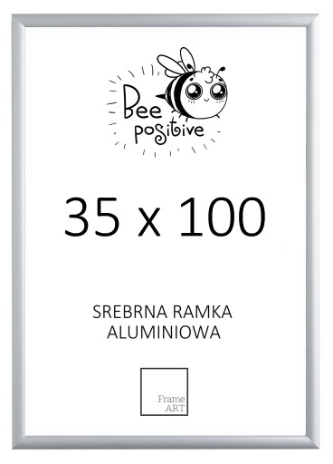 СЕРЕБРЯНАЯ АЛЮМИНИЕВАЯ РАМА 35x100 ПОСТЕР 100x35