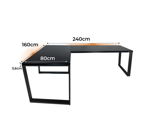 LOFT УГЛОВОЙ ИГРОВОЙ СТОЛ 240X160 СТАБИЛЬНЫЙ RGB СВЕТОДИОД ПРОИЗВОДИТЕЛЬ