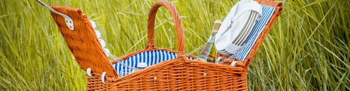 Duży zestaw elegancki kosz wiklinowy piknikowy termotorba 4 osób piknik