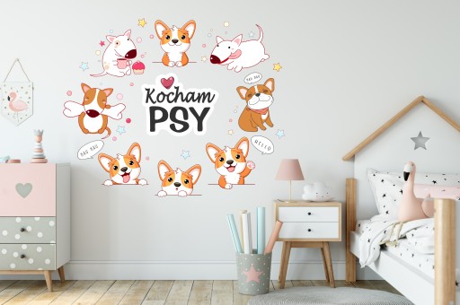 НАКЛЕЙКИ НА НАСТЕНУ СОБАКИ СОБАКИ 75x150см PSY2