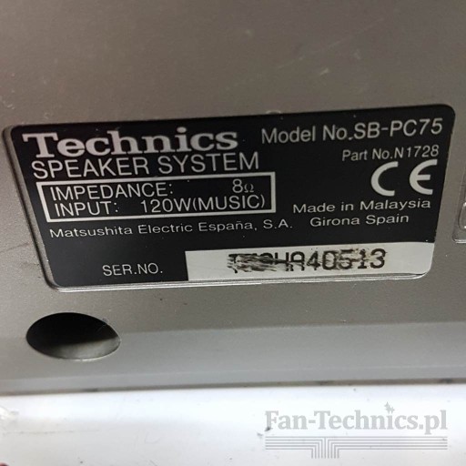 Колонка Fan-Technics Technics SB-PC75 Магазин Лодзь