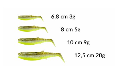 Резина Savage Gear CANNIBAL SHAD 12,5см 20г FLOU YELLOW GLOW 77118 1шт