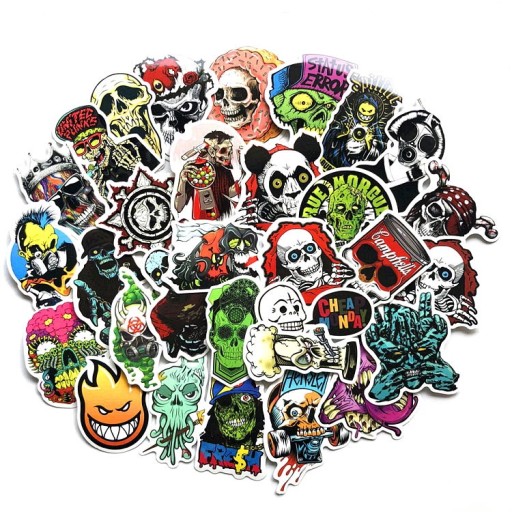 НАКЛЕЙКИ STICKERBOMB водостойкие MIX ЧЕРЕПА 50 шт.