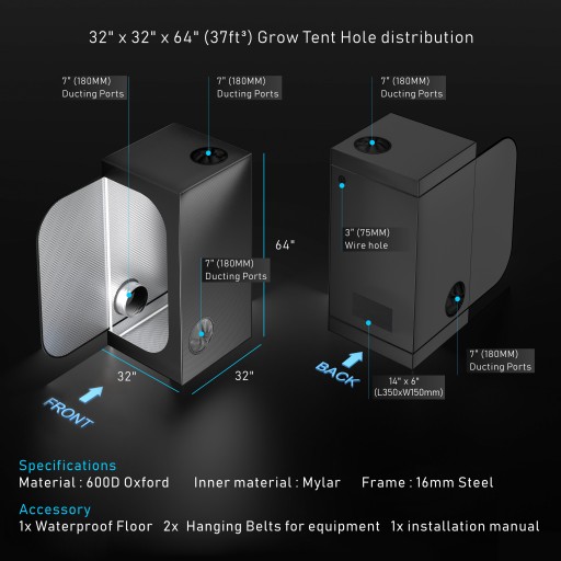 GrowBox / Namiot do uprawy roślin VF80 - 80x80x160cm, VF KRAKOW