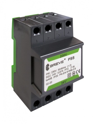 Transformator 1-fazowy modułowy PSS 10VA 230V/24V /na szynę/ 16024-0251