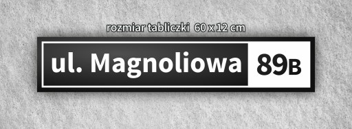 Tabliczka tablica ADRESOWA CZARNA MAT Nr domu12x60