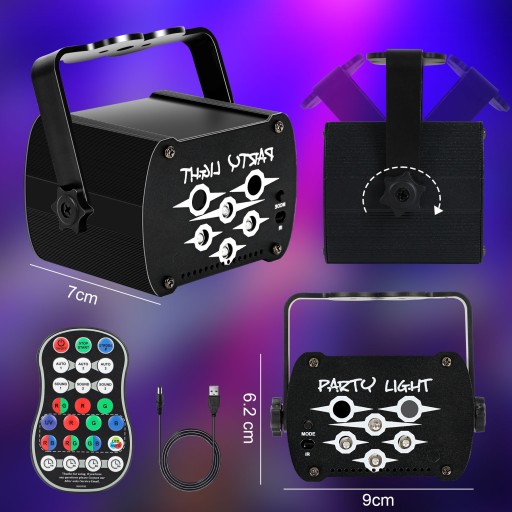 PROJEKTOR DYSKOTEKOWY KULA DISCO REFLEKTOR LASER LED RGB UV