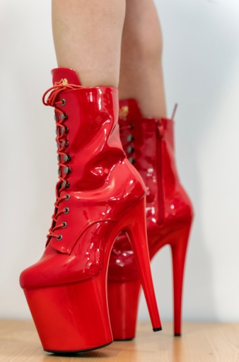BUTY do POLE DANCE SZPILKI EROTYCZNE CZERWONE r.37
