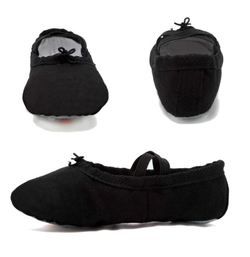 Дышащие гладкие балетки Dance Ballet Black 24