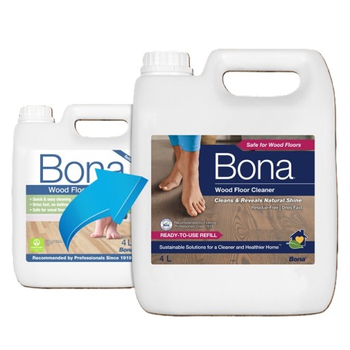 BONA WOOD FLOOR CLEANER - ЗАПРАВКА ЖИДКОСТИ ДЛЯ ШВАБРЫ ДЛЯ ПОЛА - 4Л