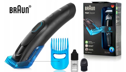 МОЩНАЯ МАШИНКА ДЛЯ СТРИЖКИ ВОЛОС BRAUN, 9 НАСТРОЕК, БЕСПРОВОДНАЯ
