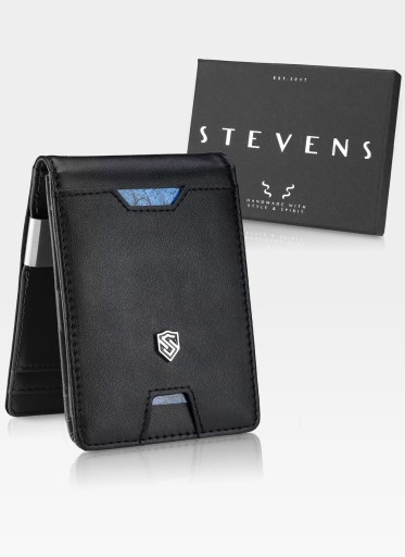 Мужской кожаный кошелек STEVENS, тонкий, RFID, 1,5 см, подарок для маленьких карт, Q1