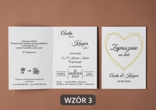 ZAPROSZENIA NA WESELE ŚLUB Z PERSONALIZACJĄ ŚLUBNE WESELNE KOPERTA EKSPRESS