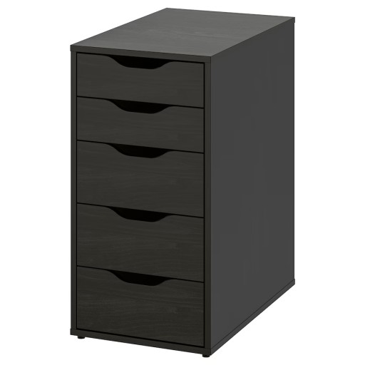 IKEA LAGKAPTEN / ALEX Biurko 140x60 cm dąb bejcowany na biało/czarnybrąz