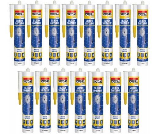 Soudal Санитарный силикон черный 280мл КОРОБКА 15 шт.