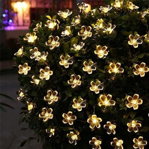 LAMPKI SOLARNE OGRODOWE ŚWIETLNA KWIATY 12M 100LED