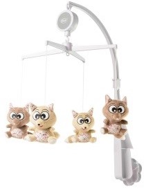 4BABY Плюшевая карусель для кроватки, бежевый песец