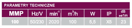 Вентилятор MMP 100, стандартная нержавеющая сталь, глянцевое стекло, 23 дБ