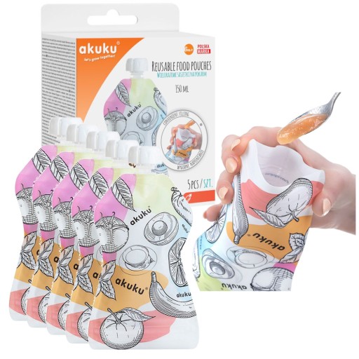 AKUKU МНОГОРАЗОВЫЕ ПАКЕТЫ ДЛЯ ПИЩЕВЫХ МЮСОВ x5