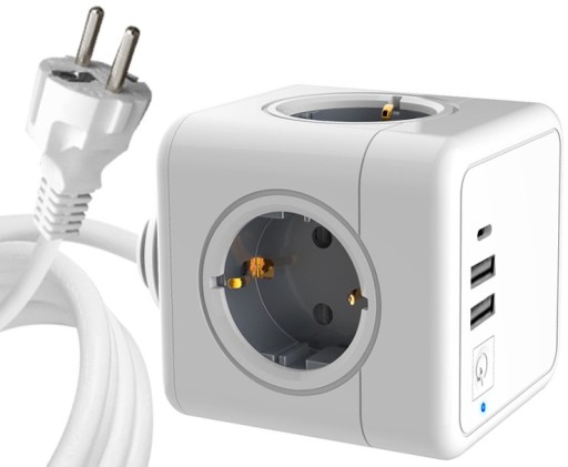 СТРУКТУРА ДЛЯ ЗАЩИТЫ ОТ ПЕРЕНАПРЯЖЕНИЯ POWER CUBE РАЗДЕЛИТЕЛЬ УДЛИНИТЕЛЬНЫЙ КАБЕЛЬ 7-в-1 USB!