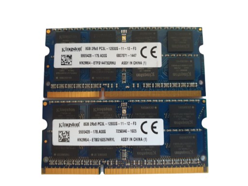 DDR3 16GB 2x8GB DDR3 SO-DIMM PC3L 12800S 1600MHz