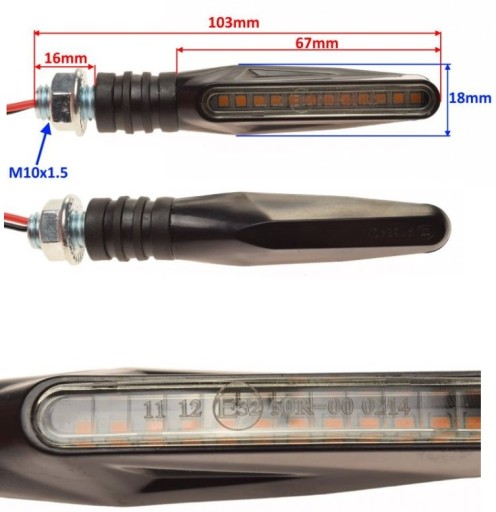 Плавающие указатели поворота 12LED, 4 шт., прерыватель