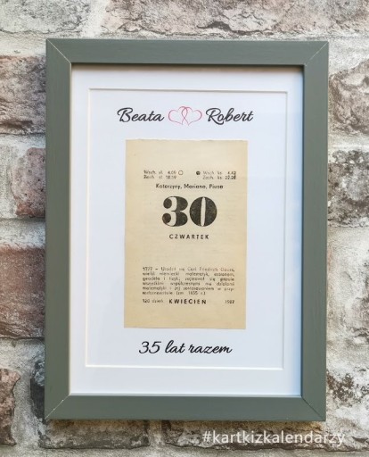 Kartka z kalendarza 1987 - 37 urodziny - 37 lat - prezent