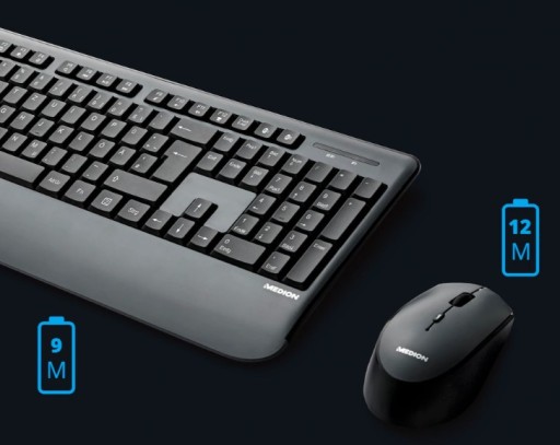 НАБОР БЕСПРОВОДНОЙ QWERTY-КЛАВИАТУРЫ БЕСПРОВОДНАЯ МЫШЬ MEDION BLUETOOTH