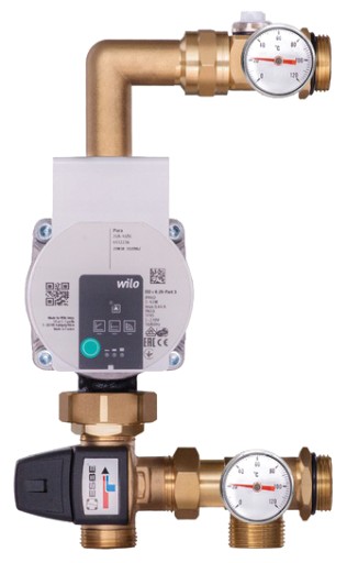 Распределитель теплого пола 3 + WILO PUMP + коробка для скрытого монтажа