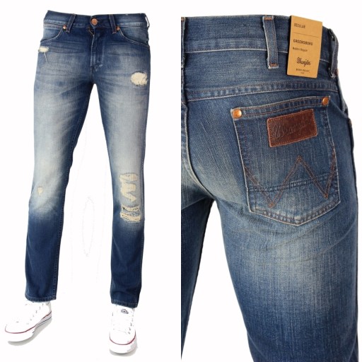 ДЖИНСЫ WRANGLER GREENSBORO ПРЯМЫЕ ДЫРКИ_ W38 L30