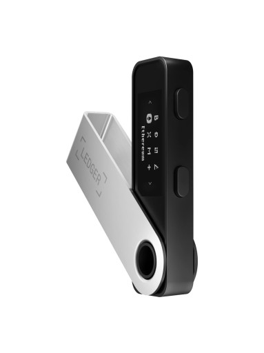 Безопасный криптовалютный кошелек Ledger Nano S Plus BTC ETH серебристый и черный