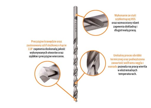 Wiertło do metalu HSS (DIN 338) 0.7 mm / TEGER (sprzedawane po 10) [T-W-NWW