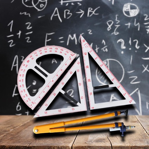 Narzędzie do geometrii, linijki do geometrii matematycznej ze zdejmowanym uchwytem, zestaw czteroczęściowy