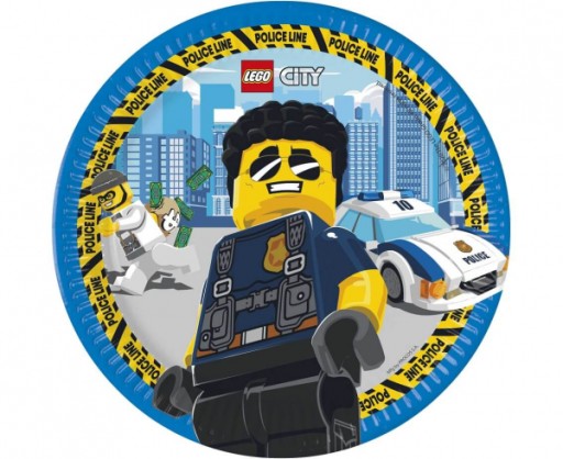 LEGO CITY тарелки полицейские кубики BIRTHDAY 23см