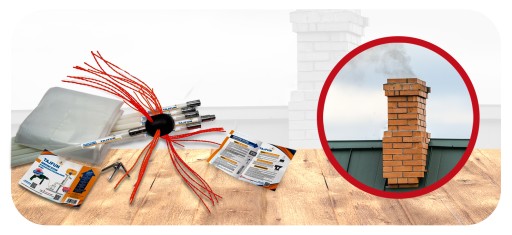 Щетка для чистки дымохода снизу для дрели Tajfun 9 м + 2 головки