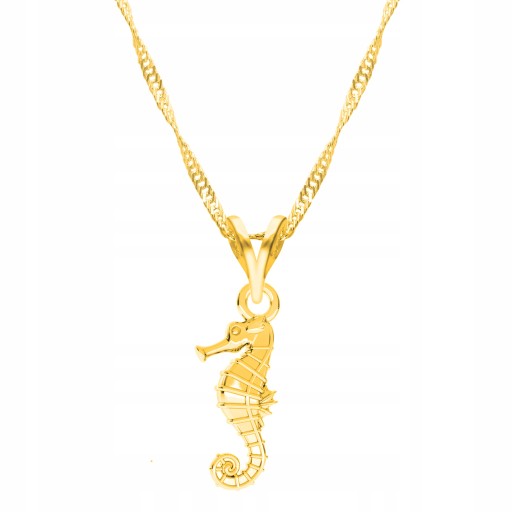 Золотая цепочка 925 пробы Seahorse Fish