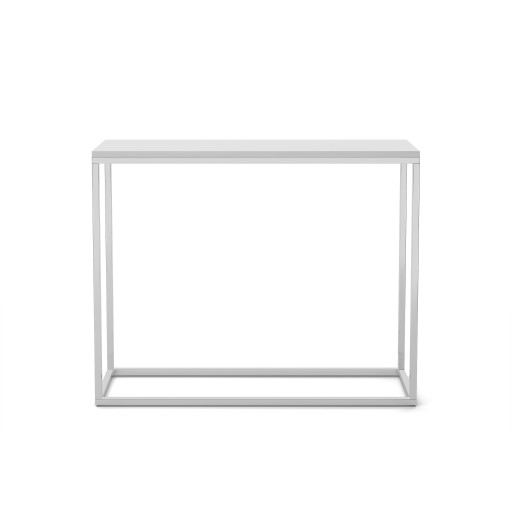 konsola metal srebrny chrom blat biały Loft 80x25 cm toaletka