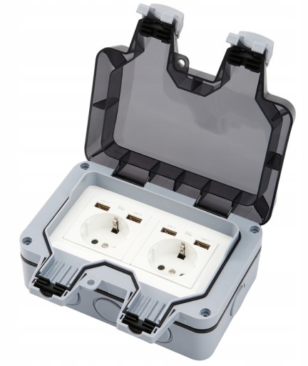 IP66 16A Водонепроницаемая электрическая розетка с USB