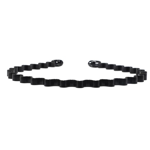 2szt Czarna Unisex Metalowa Falowana Opaska Do Włosów Antypoślizgowa Pętla Do Włosów Do Jogi Codzienna 02