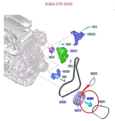 БОЛТ КОЛЕНВАЛА 2.0 ECOBLUE TDCI FORD OE