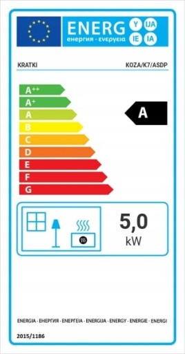 Piec koza K7 z dolotem ASDP + przyłącz komin fi200
