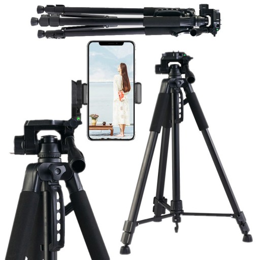 ПРОФОТОГРАФИЧЕСКИЙ ШТАТИВ С ДЕРЖАТЕЛЕМ ДЛЯ ТЕЛЕФОНА, РЕГУЛИРУЕМЫЙ 59-170 СМ, КРЫШКА