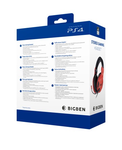 Стереогарнитура BigBen V3 (PS4/PS5) — красная