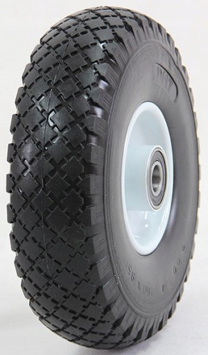 КОЛЕСО ИЗ ПУ, ЧЕРНОЕ ДЛЯ ТРОЛЛЕРА 3.00-4 300x4 3.00x4