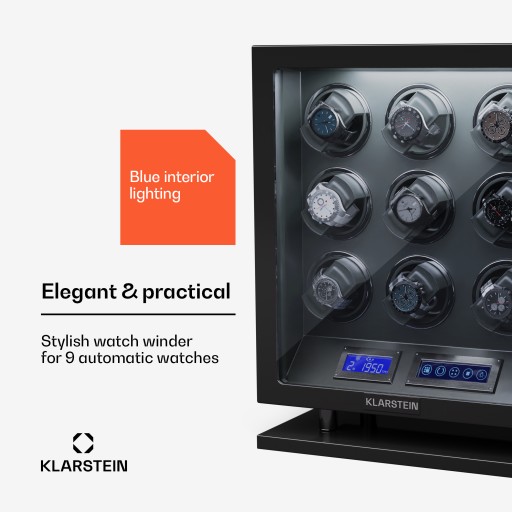 Часы Rotomat 9 Klarstein, коробка, витрина, 5 скоростей, светодиодный пульт дистанционного управления