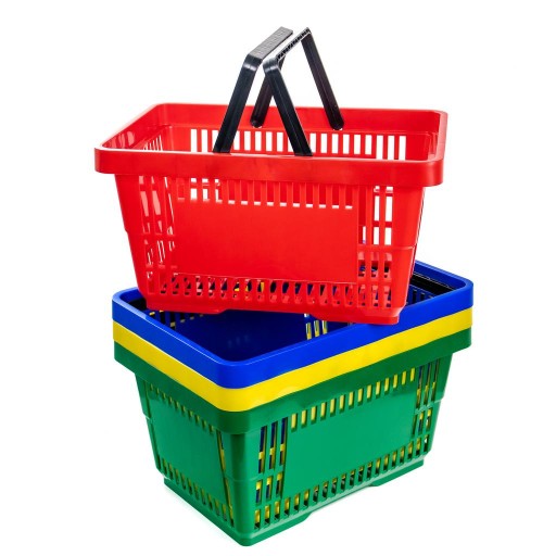 Koszyk sklepowy zakupowy plastikowy 22L zielony marketowy Mega-M